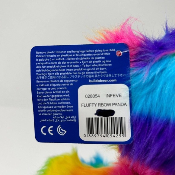 Build A Bear 9" Plush Color Craze Fluffy Rainbow Panda Bear BABW Shimmery Eyes - Picture 11 of 16